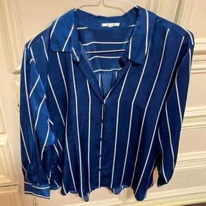 Blue and white blouse